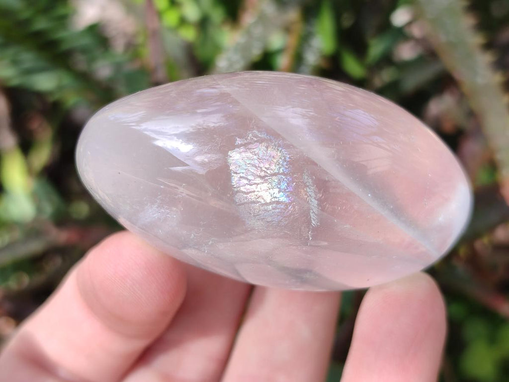 Polished Girasol Pearl Quartz Palm Stones x 12 From Ambatondrazaka, Madagascar - Toprock Gemstones and Minerals 