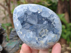 Polished and Natural Blue Celestite Eggs x 3 From Sakoany, Madagascar - Toprock Gemstones and Minerals 