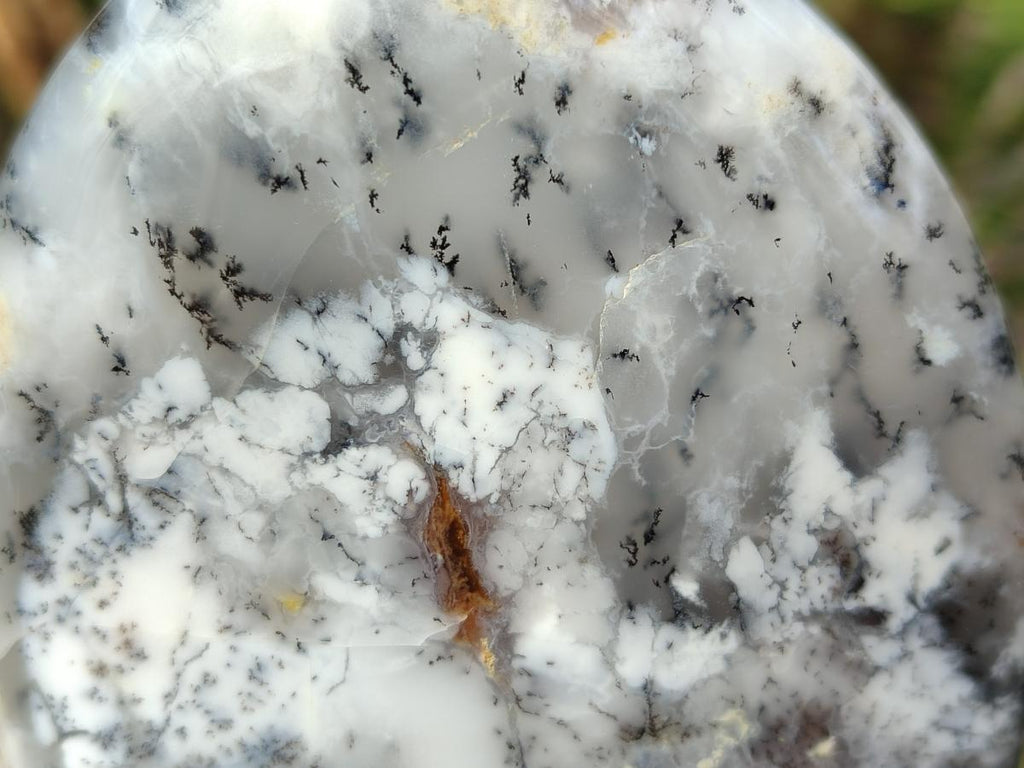 Polished and Natural Fluorescent Dendritic White Opal Standing Display Pieces x 2 From Moralambo, Madagascar - Toprock Gemstones and Minerals 