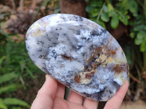 Polished and Natural Fluorescent Dendritic White Opal Standing Display Pieces x 2 From Moralambo, Madagascar - Toprock Gemstones and Minerals 