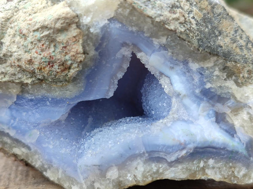 Natural Blue Lace Agate Geode Specimens x 6 From Nsanje, Malawi - Toprock Gemstones and Minerals 