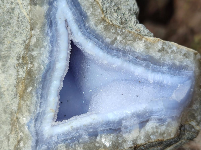 Natural Blue Lace Agate Geode Specimens x 6 From Nsanje, Malawi - Toprock Gemstones and Minerals 