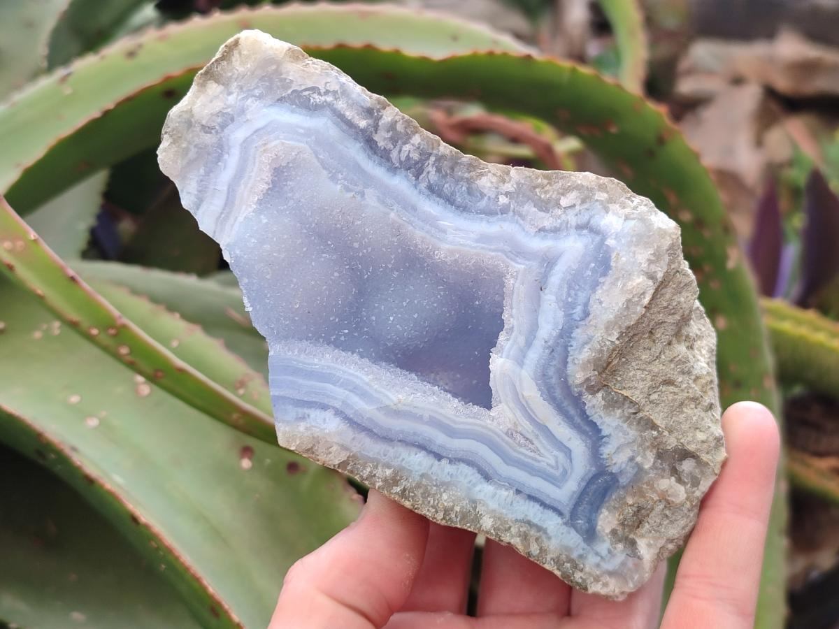 Natural Blue Lace Agate Geode Specimens x 6 From Nsanje, Malawi - Toprock Gemstones and Minerals 