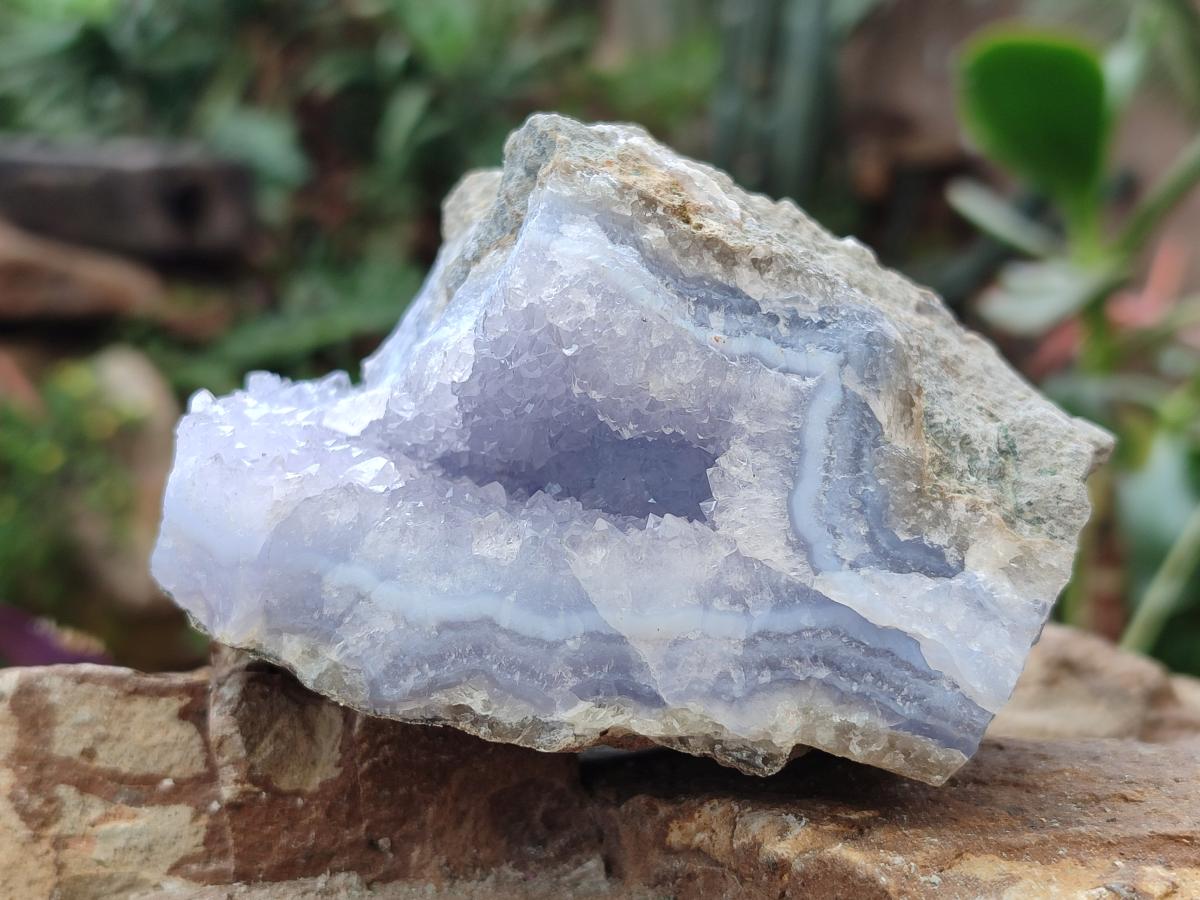 Natural Blue Lace Agate Geode Specimens x 6 From Nsanje, Malawi - Toprock Gemstones and Minerals 
