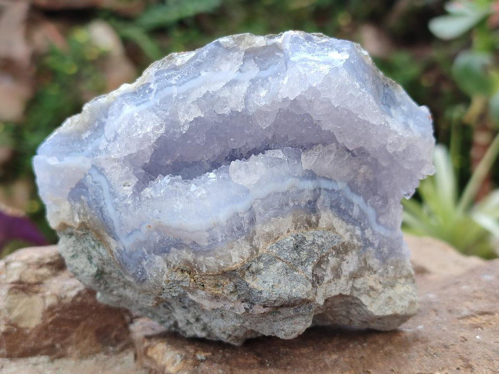 Natural Blue Lace Agate Geode Specimens x 6 From Nsanje, Malawi - Toprock Gemstones and Minerals 