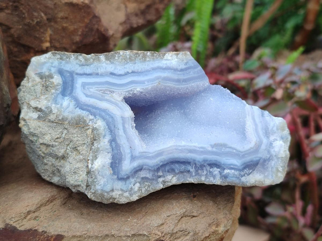 Natural Blue Lace Agate Geode Specimens x 6 From Nsanje, Malawi - Toprock Gemstones and Minerals 