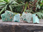 Polished One Side Great Dyke Mtorolite Chrysoprase Slices x 12 From Great Dyke Mountain Range, Zimbabwe - Toprock Gemstones and Minerals 