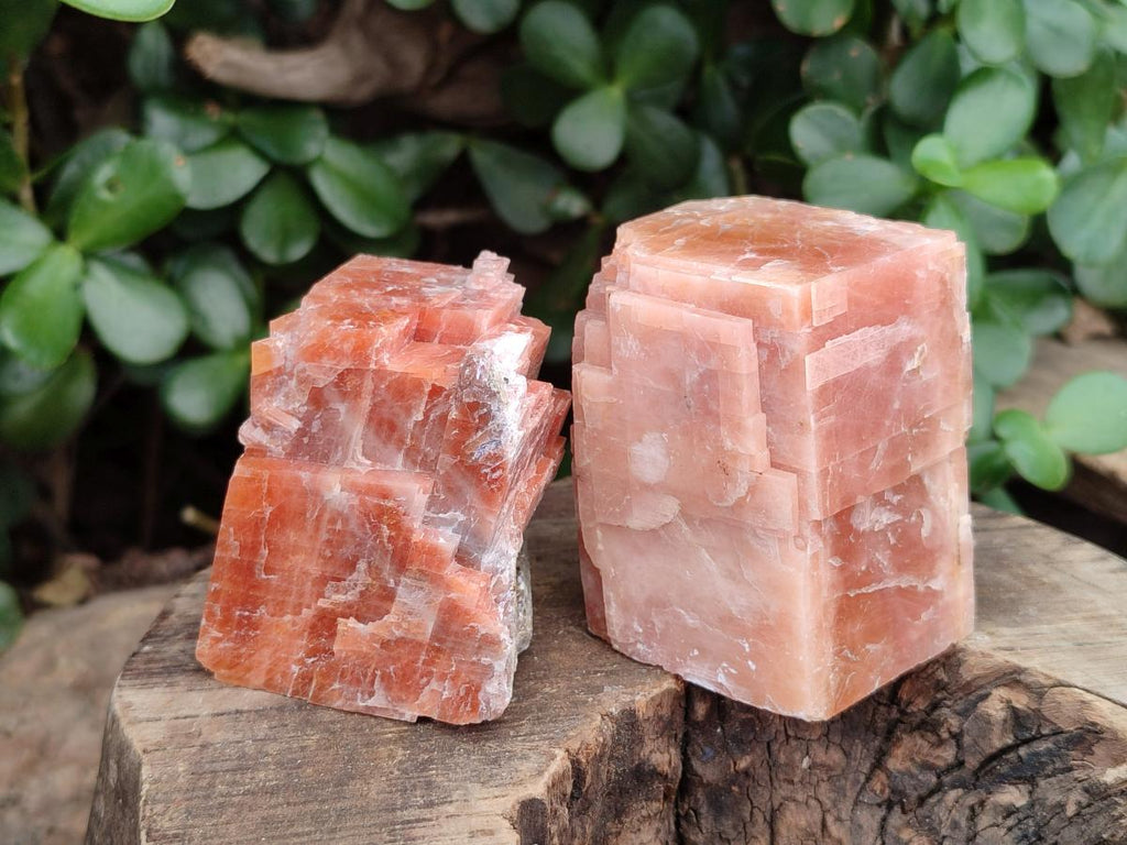 Natural Rhombohedral Sunset Deep Orange Calcite Specimens x 12 From Spitzkop, Namibia - Toprock Gemstones and Minerals 
