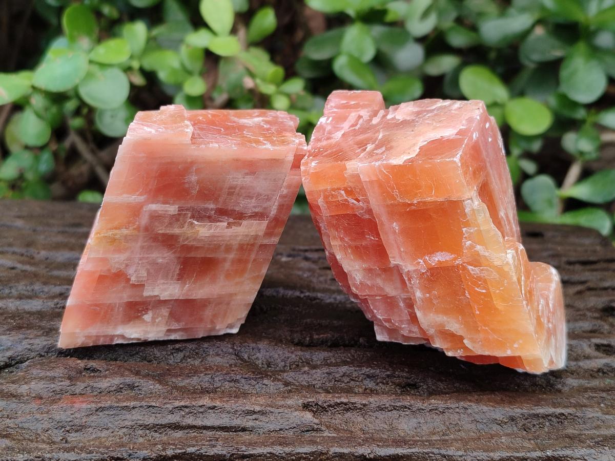 Natural Rhombohedral Sunset Deep Orange Calcite Specimens x 12 From Spitzkop, Namibia - Toprock Gemstones and Minerals 