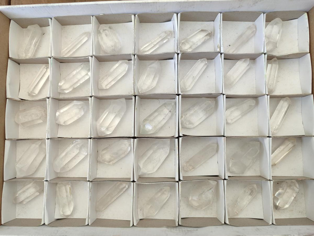 Polished Double Terminated Clear Quartz Crystals x 35 From Madagascar - Toprock Gemstones and Minerals 