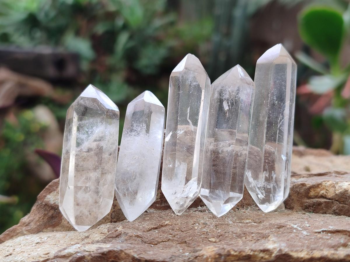 Polished Double Terminated Clear Quartz Crystals x 35 From Madagascar - Toprock Gemstones and Minerals 