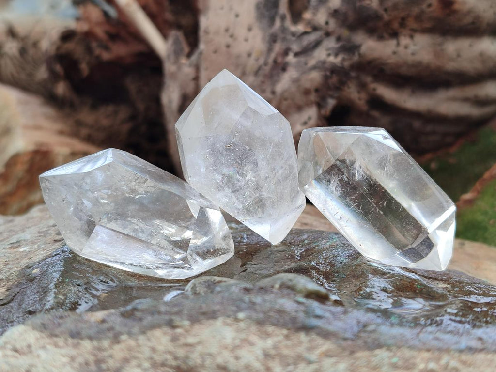 Polished Double Terminated Clear Quartz Crystals x 35 From Madagascar - Toprock Gemstones and Minerals 