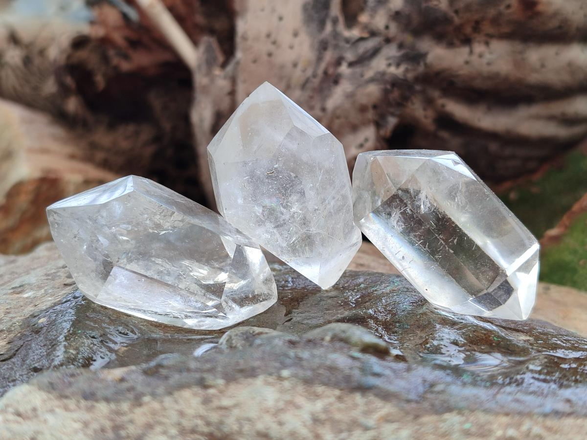 Polished Double Terminated Clear Quartz Crystals x 35 From Madagascar - Toprock Gemstones and Minerals 