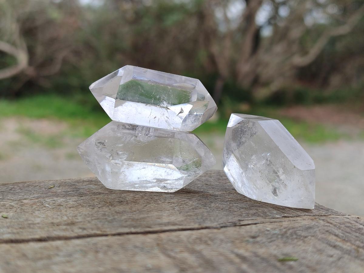 Polished Double Terminated Clear Quartz Crystals x 35 From Madagascar - Toprock Gemstones and Minerals 