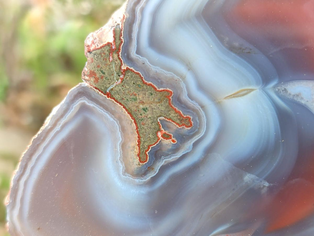 Polished One Side Red Shashe River Agate Slices x 3 From Shashe River, Zimbabwe - Toprock Gemstones and Minerals 