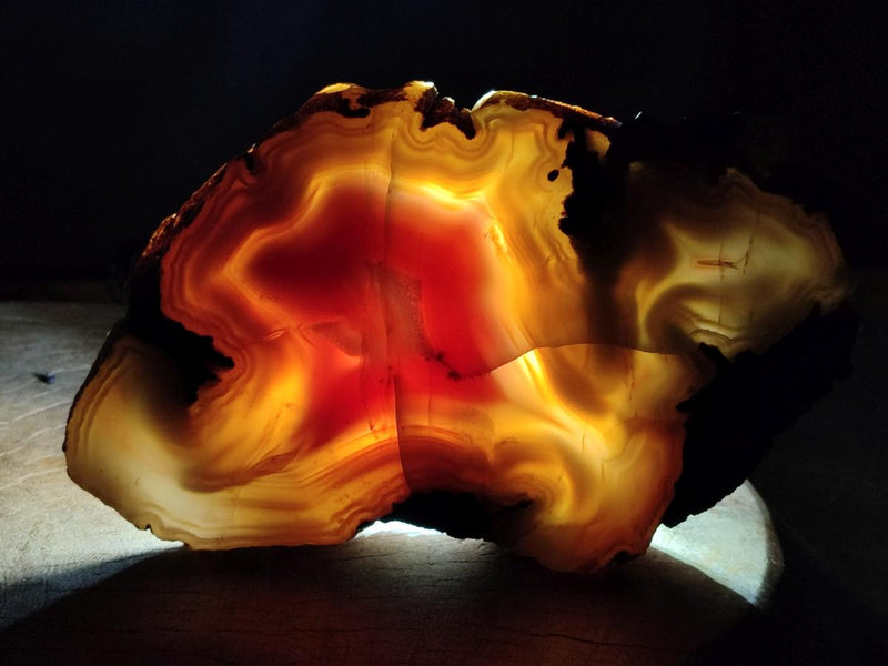 Polished One Side Red Shashe River Agate Slices x 3 From Shashe River, Zimbabwe - Toprock Gemstones and Minerals 