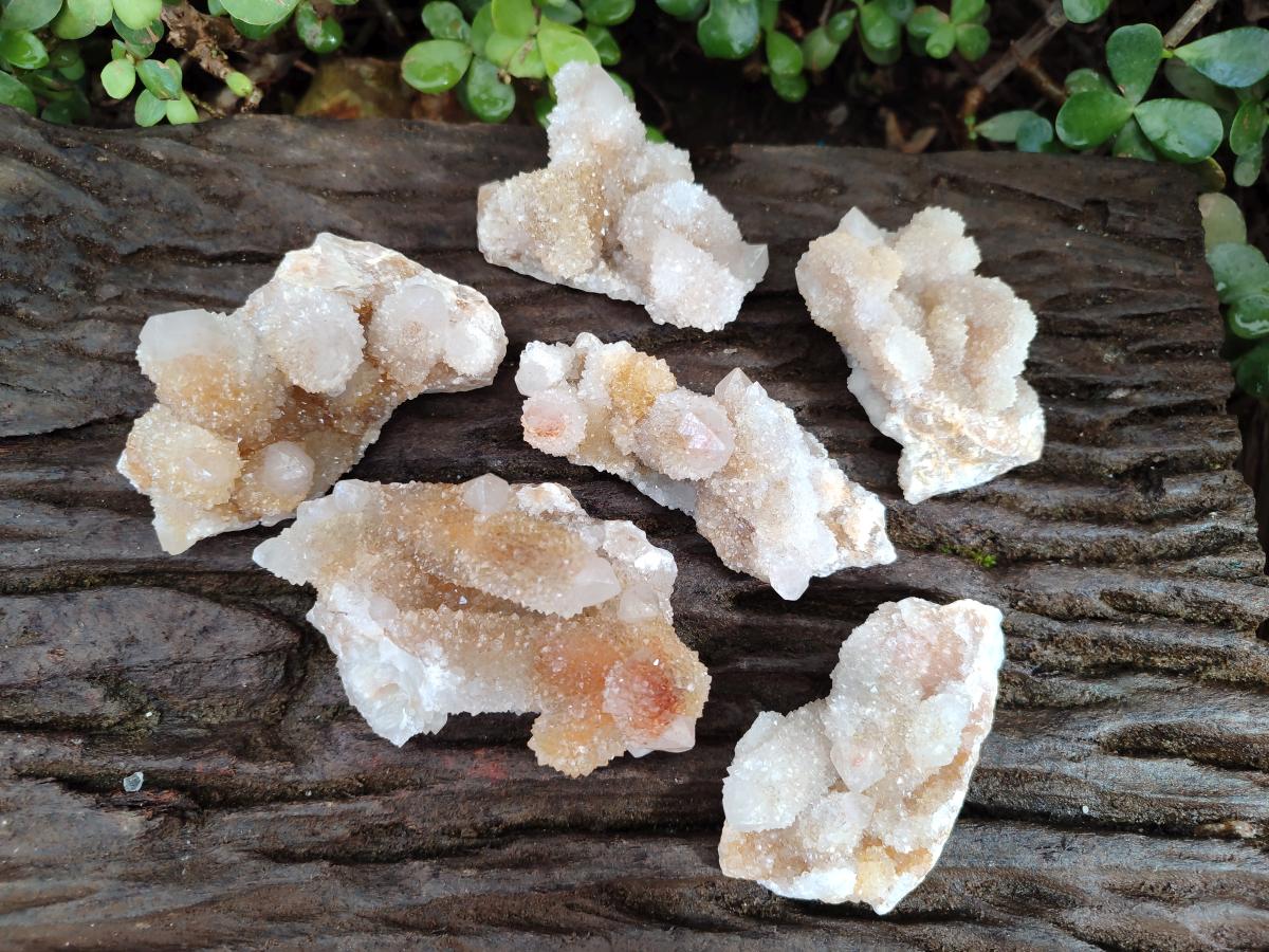 Natural Drusy Fairy Spirit Quartz Clusters x 3 From Boekenhouthoek, South Africa - Toprock Gemstones and Minerals 