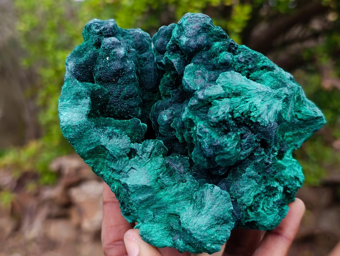 Natural Silky Malachite Specimens x 2 From Kasompe, Congo - Toprock Gemstones and Minerals 