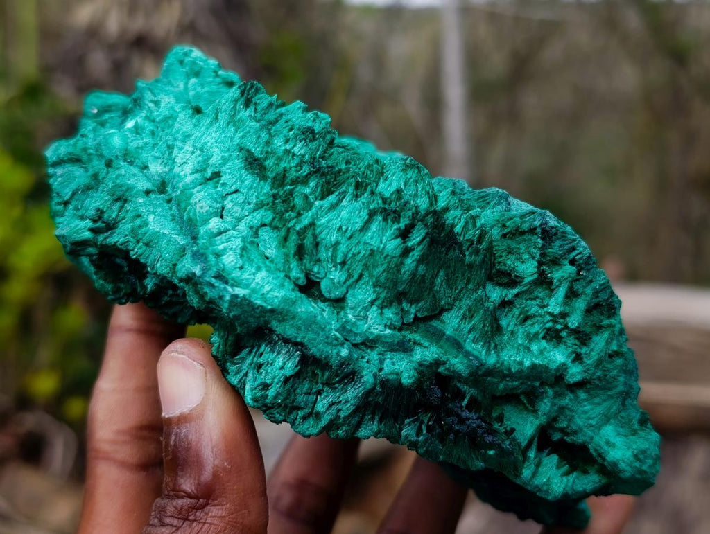 Natural Silky Malachite Specimens x 2 From Kasompe, Congo - Toprock Gemstones and Minerals 