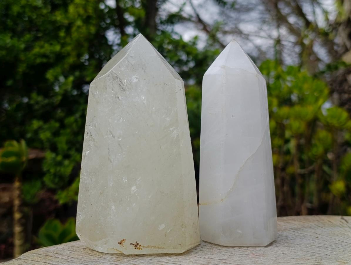 Polished Clear Quartz Crystals x 2 From Madagascar - Toprock Gemstones and Minerals 
