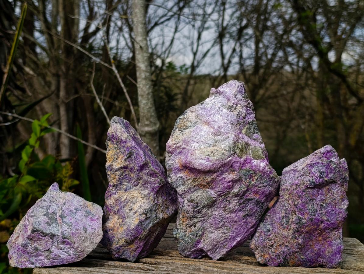 Natural Cobbed Stichtite Specimens x 4 From Barberton, South Africa - Toprock Gemstones and Minerals 
