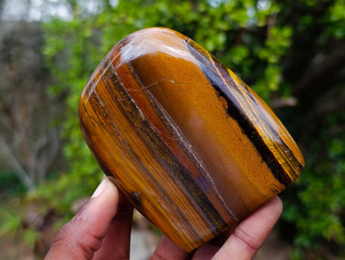 Polished Golden Tigers Eye Standing Display Pieces x 3 From Prieska, South Africa - Toprock Gemstones and Minerals 