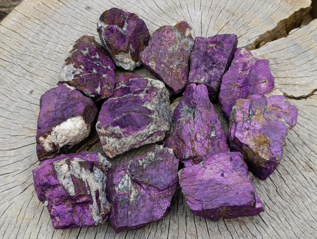 Natural Metallic Cobbed Purpurite Specimens x 12 From Erongo, Namibia - Toprock Gemstones and Minerals 