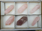 Polished Double Terminated Gemmy Rose Quartz Crystals x 6 From Madagascar - Toprock Gemstones and Minerals 