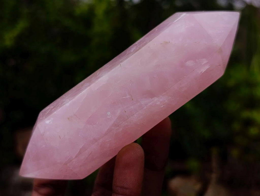 Polished Double Terminated Gemmy Rose Quartz Crystals x 6 From Madagascar - Toprock Gemstones and Minerals 