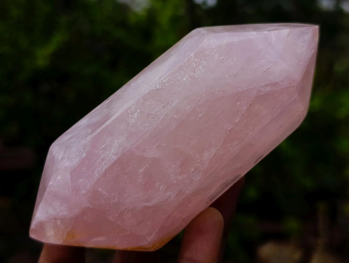 Polished Double Terminated Gemmy Rose Quartz Crystals x 6 From Madagascar - Toprock Gemstones and Minerals 