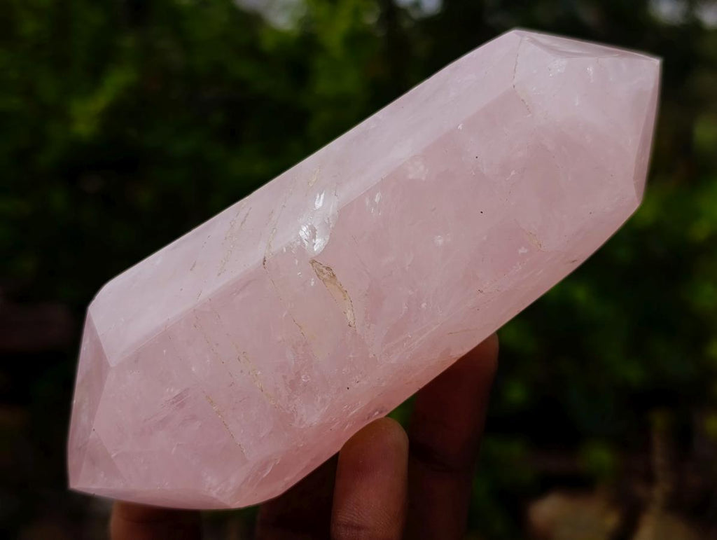 Polished Double Terminated Gemmy Rose Quartz Crystals x 6 From Madagascar - Toprock Gemstones and Minerals 