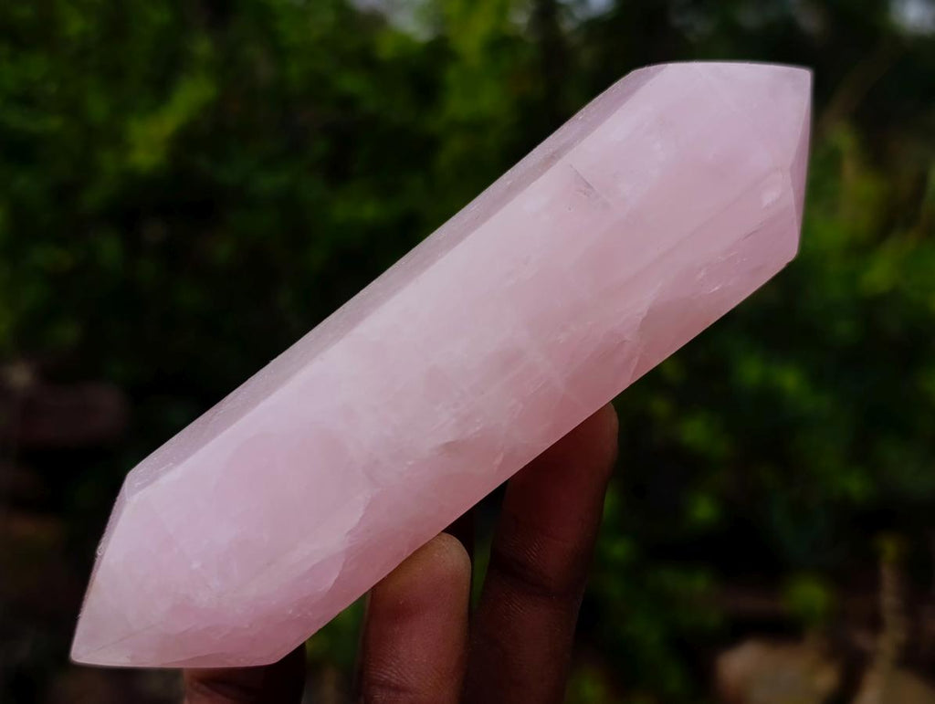 Polished Double Terminated Gemmy Rose Quartz Crystals x 6 From Madagascar - Toprock Gemstones and Minerals 