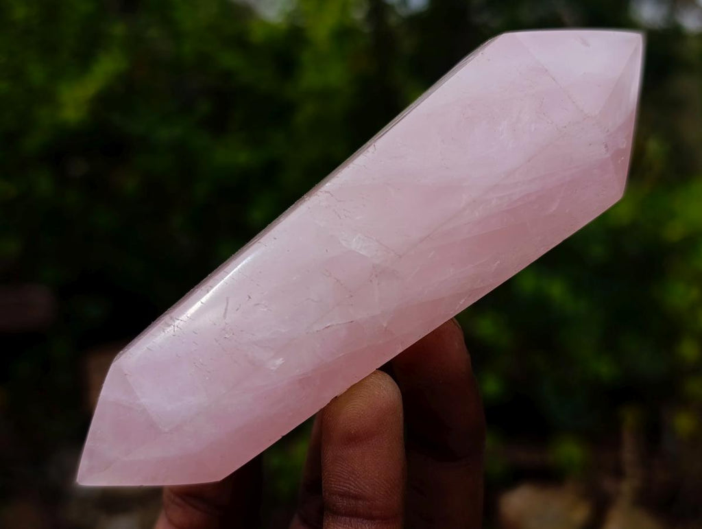 Polished Double Terminated Gemmy Rose Quartz Crystals x 6 From Madagascar - Toprock Gemstones and Minerals 