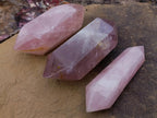 Polished Double Terminated Gemmy Rose Quartz Crystals x 6 From Madagascar - Toprock Gemstones and Minerals 