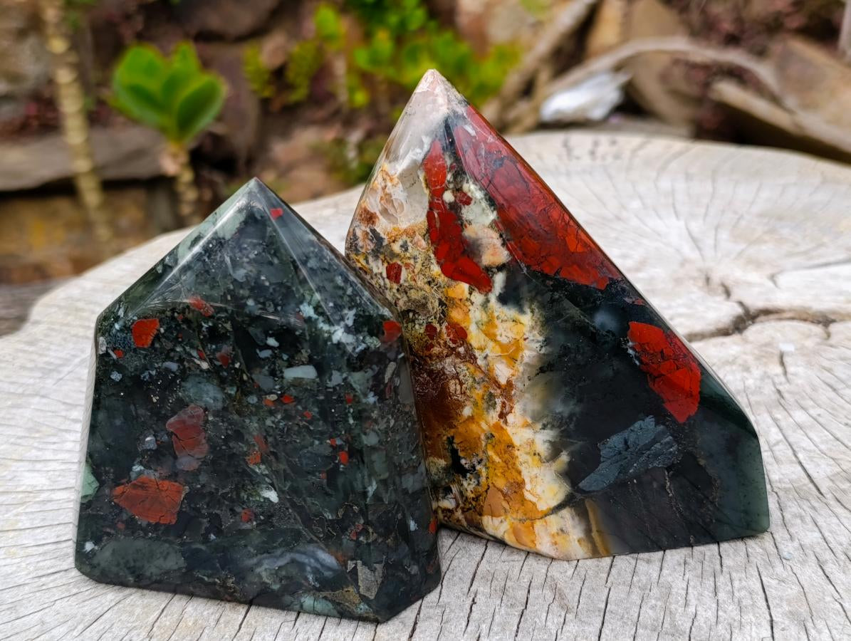 Polished Bloodstone Display Crystals x 2 From Swaziland - Toprock Gemstones and Minerals 