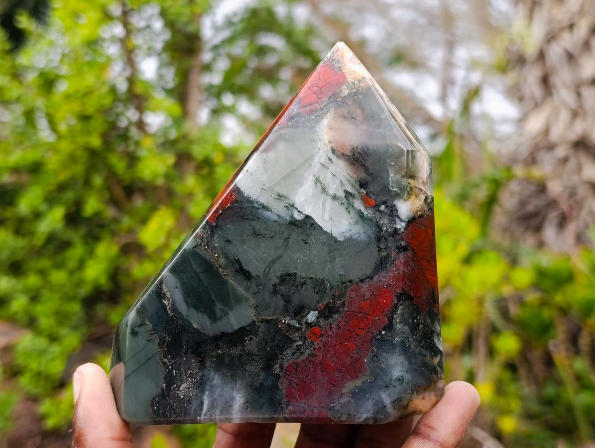 Polished Bloodstone Display Crystals x 2 From Swaziland - Toprock Gemstones and Minerals 