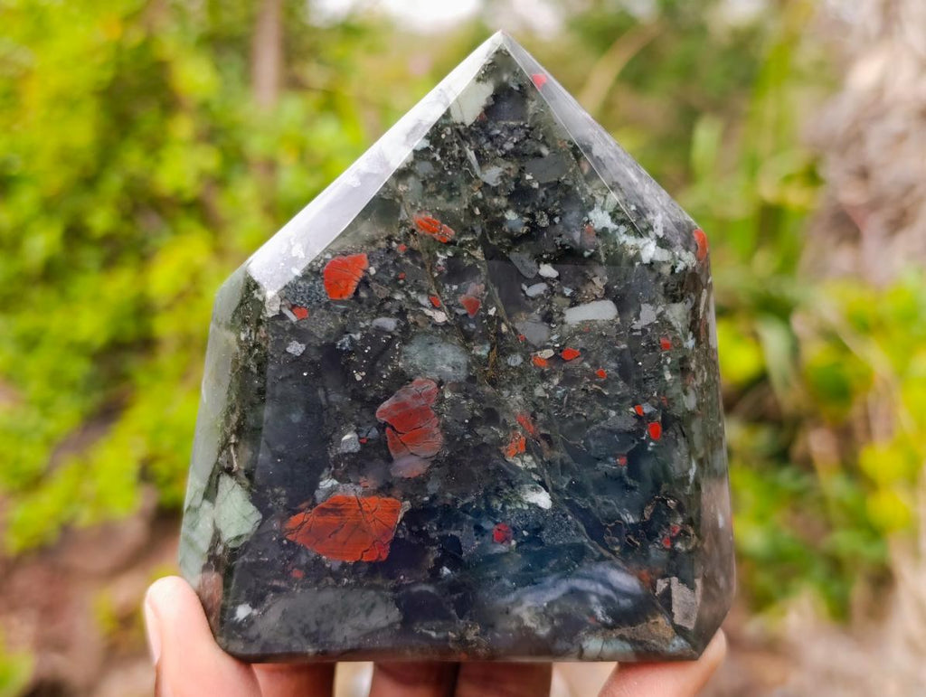 Polished Bloodstone Display Crystals x 2 From Swaziland - Toprock Gemstones and Minerals 