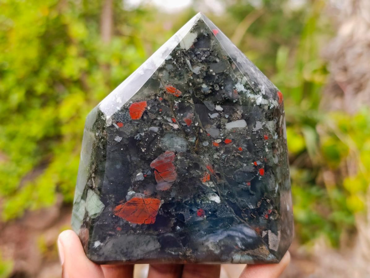 Polished Bloodstone Display Crystals x 2 From Swaziland - Toprock Gemstones and Minerals 