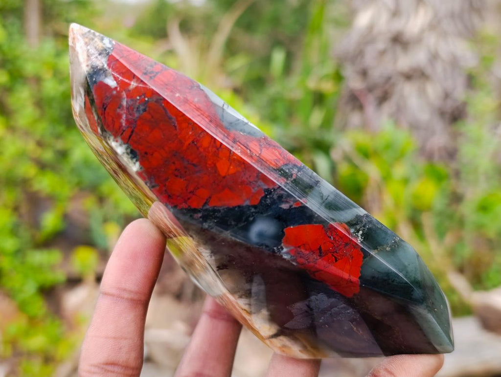 Polished Bloodstone Display Crystals x 2 From Swaziland - Toprock Gemstones and Minerals 