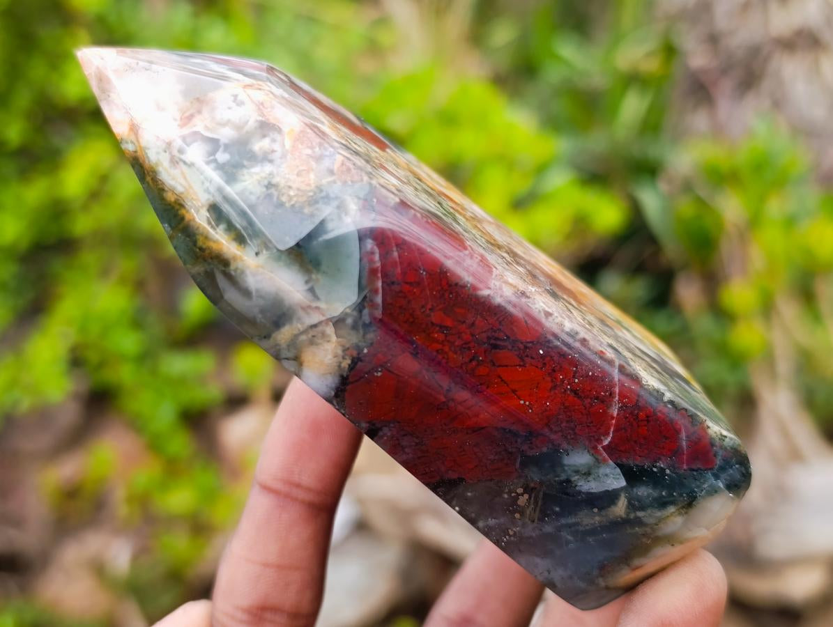 Polished Bloodstone Display Crystals x 2 From Swaziland - Toprock Gemstones and Minerals 