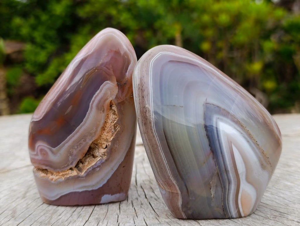 Polished and Natural Red Shashe River Agate Standing Display Pieces x 6 From Shashe River, Zimbabwe - Toprock Gemstones and Minerals 
