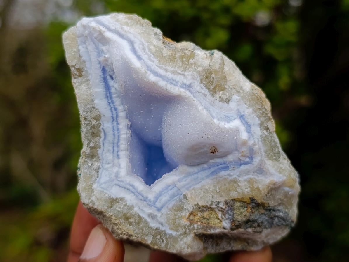 Natural Blue Lace Agate Geode Specimens x 12 From Nsanje, Malawi - Toprock Gemstones and Minerals 