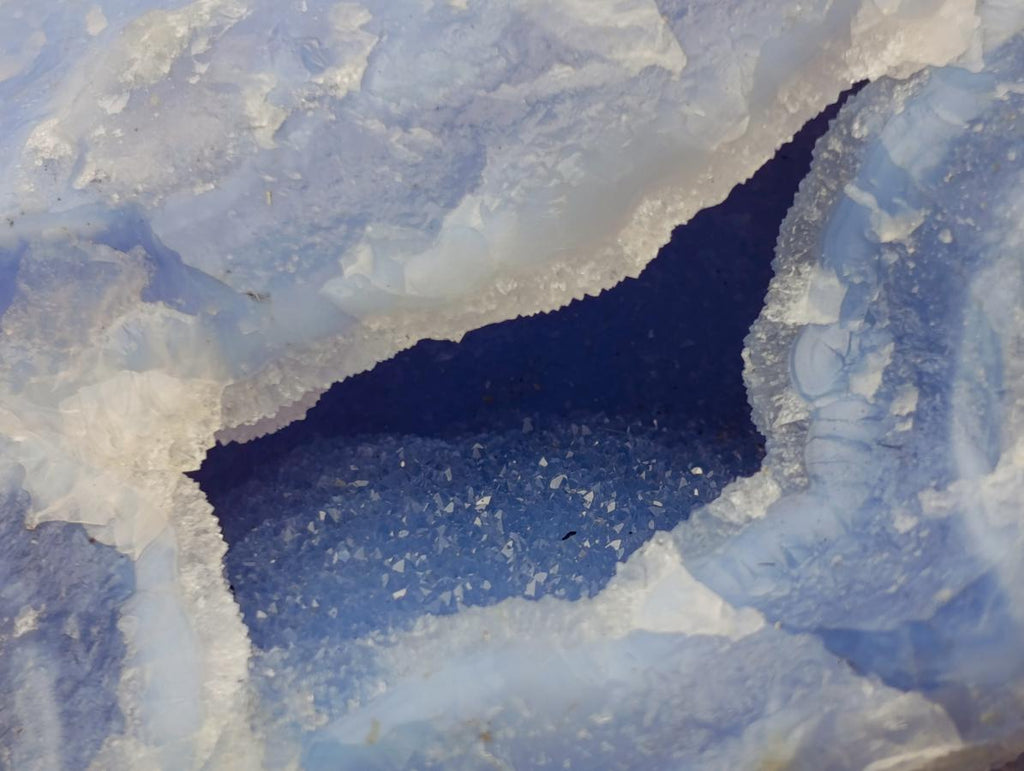 Natural Blue Lace Agate Geode Specimens x 12 From Nsanje, Malawi - Toprock Gemstones and Minerals 