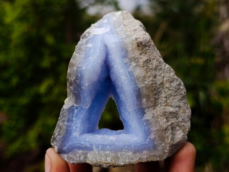Natural Blue Lace Agate Geode Specimens x 12 From Nsanje, Malawi - Toprock Gemstones and Minerals 