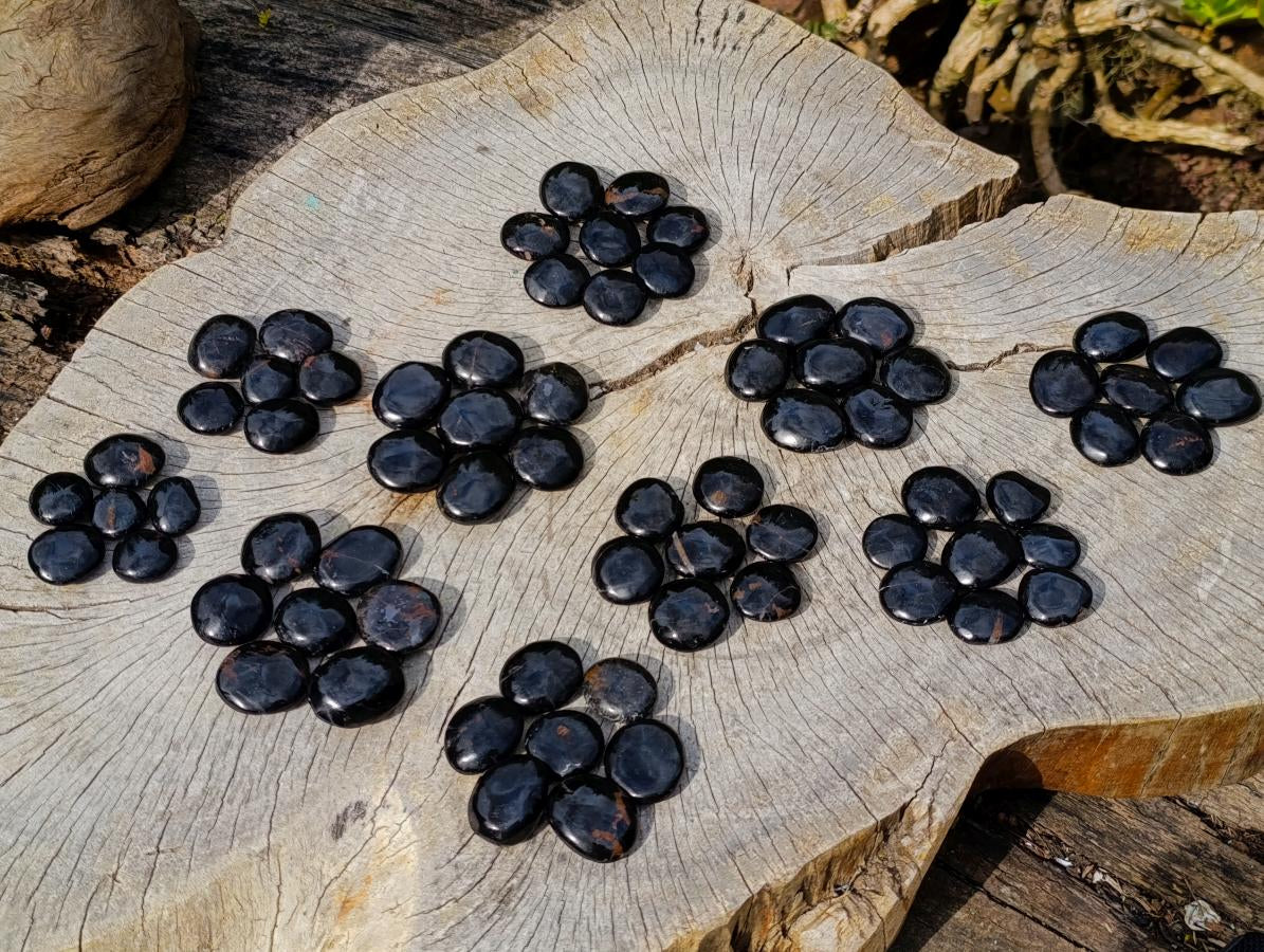 Polished Mini Black Tourmaline Jewellery Galets x 70 From Madagascar - Toprock Gemstones and Minerals 