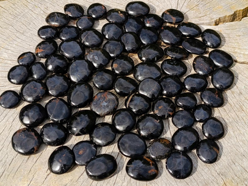 Polished Mini Black Tourmaline Jewellery Galets x 70 From Madagascar - Toprock Gemstones and Minerals 