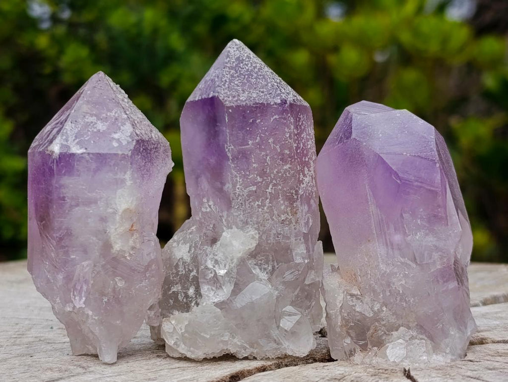 Natural Jacaranda Amethyst Single Crystals x 24 From Mumbwa, Zambia - Toprock Gemstones and Minerals 