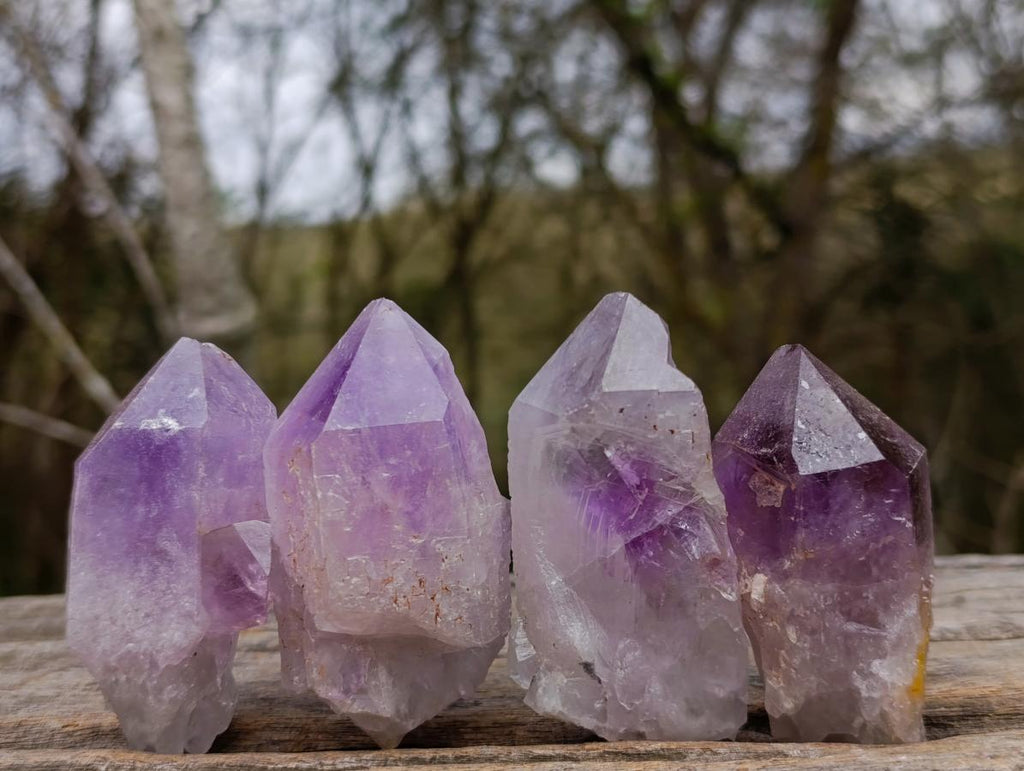 Natural Jacaranda Amethyst Single Crystals x 24 From Mumbwa, Zambia - Toprock Gemstones and Minerals 