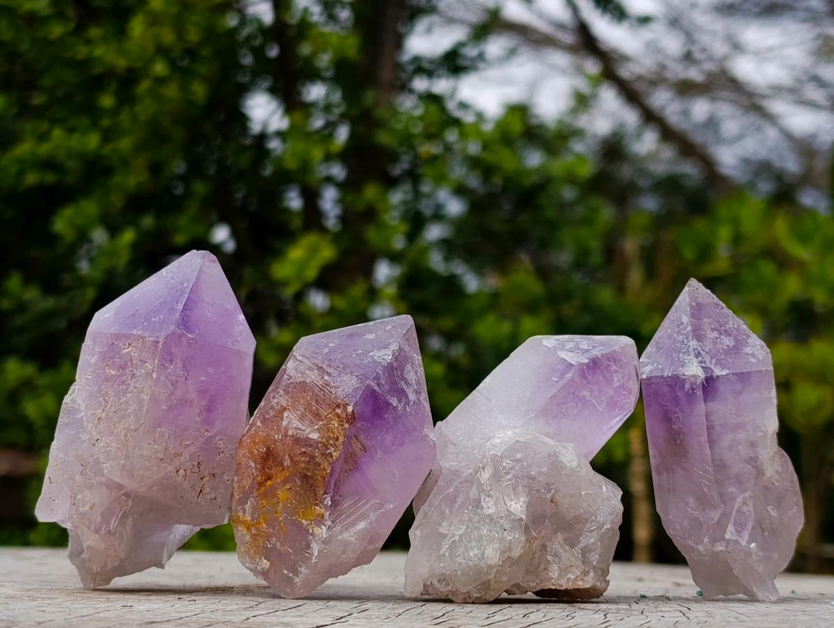 Natural Jacaranda Amethyst Single Crystals x 24 From Mumbwa, Zambia - Toprock Gemstones and Minerals 