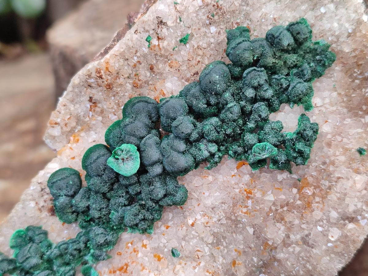 Natural Ball Malachite Specimens with Quartz on Dolomite Matrix x 1 From Mindingi Mine, Kambove, Congo - Toprock Gemstones and Minerals 